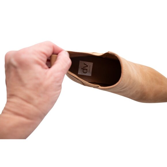 DV By Dolce Vita Frilli Bootie Boots Sz 9 Camel Brown Suede Leather Stacked Heel - Picture 8 of 13